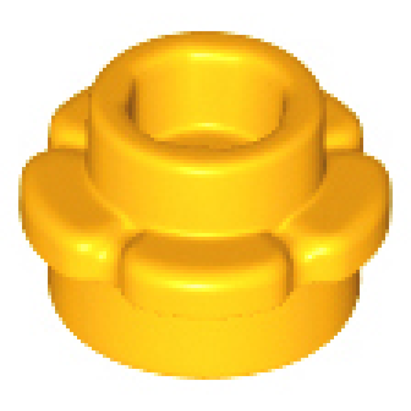 Plaat, Rond 1x1 met bloemrand (5 blaadjes) Bright Light Orange